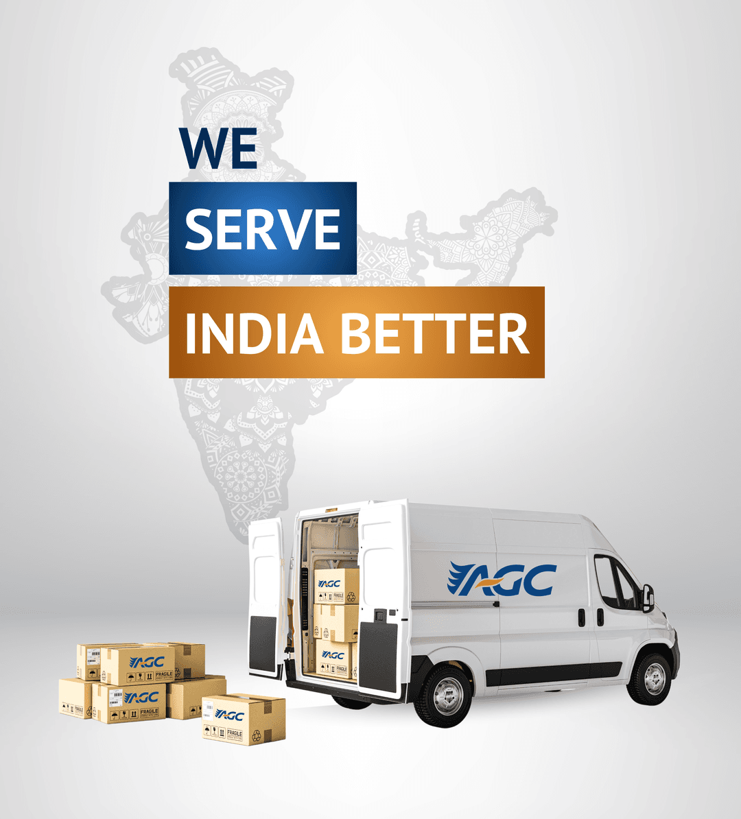 Delivery person with AGC packages